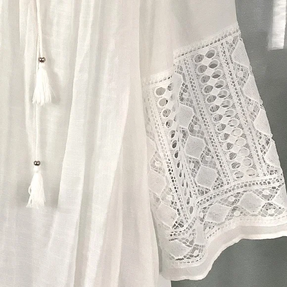 EST.1946 Women’s White Peasant Style Blouse - Picture 3 of 8